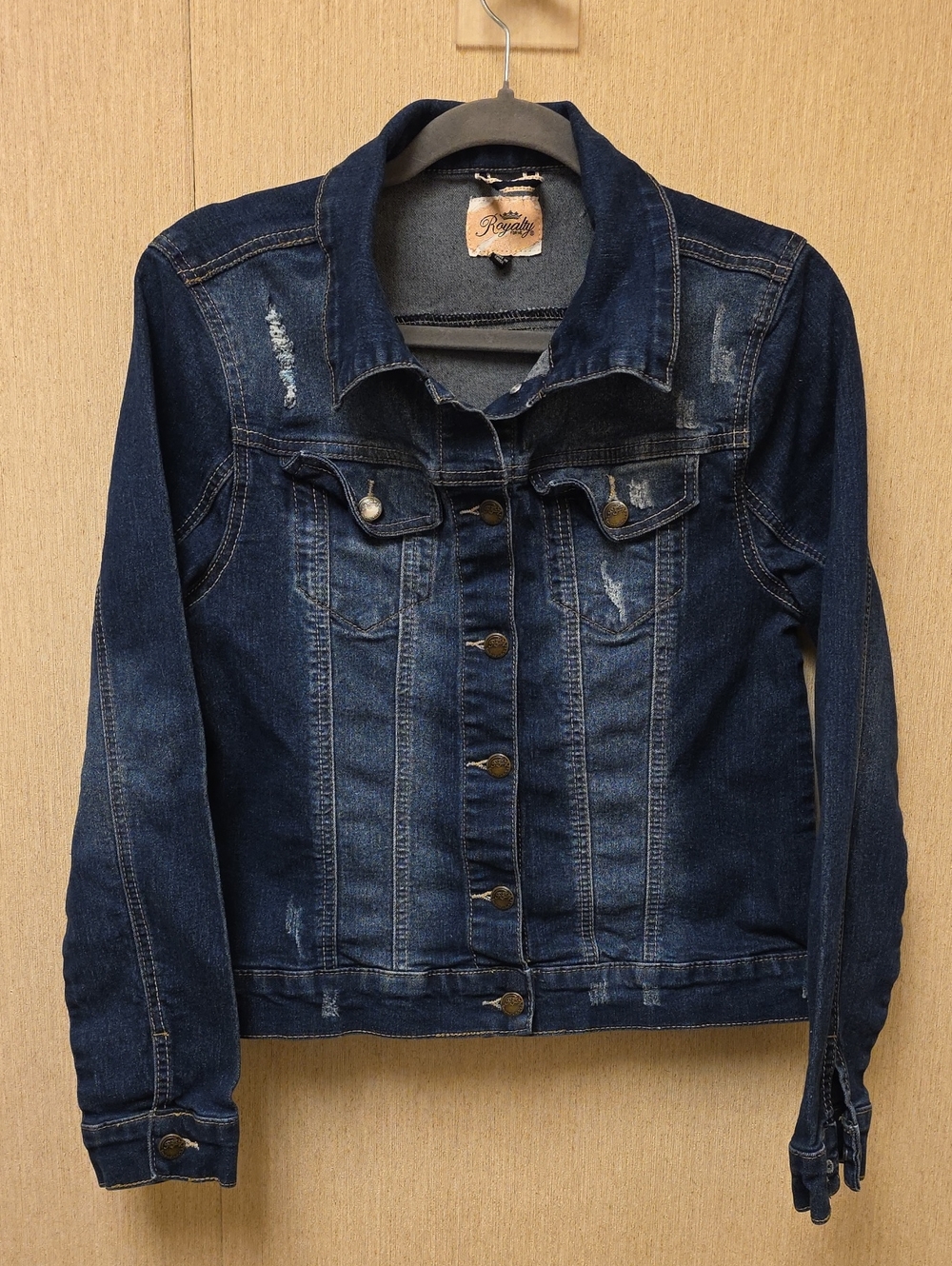 Royalty For Me Light Blue Denim Jacket with Tan Patch